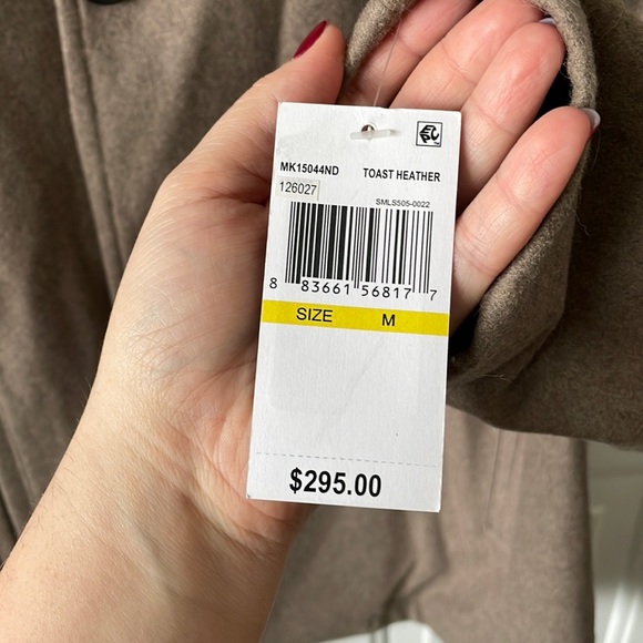 BNWT Tan Michael Kors Wool Pea Coat Size M - Picture 2 of 6